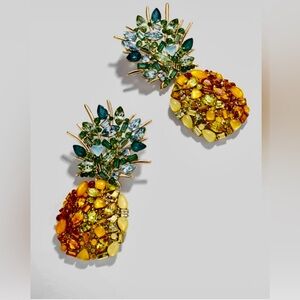 BAUBLEBAR VERY SPARKLY CRYSTAL PINEAPPLE DANGLE EARRINGS